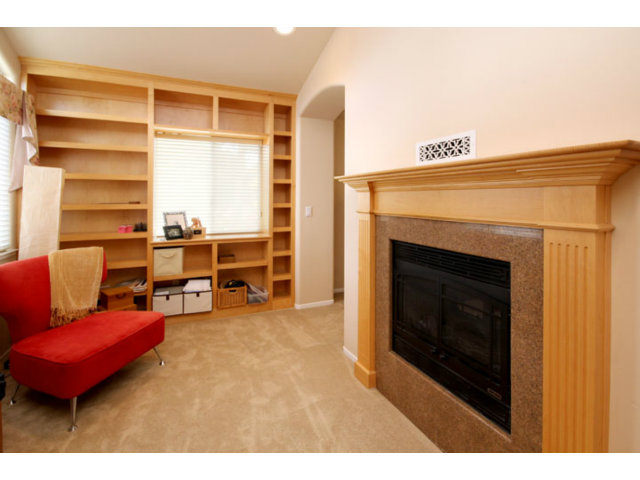 293 Arrowhead Way Scotts Valley, CA 95066 - Photo 10 of 25 a living room with furniture gym equipment and a fireplace