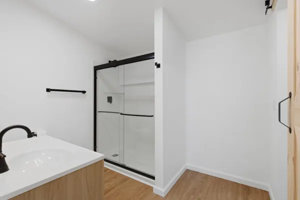 a close view of a refrigerator in kitchen