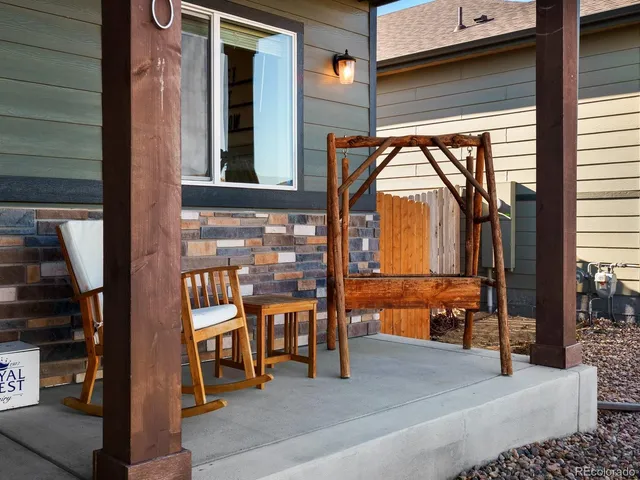 a view of outdoor seating space