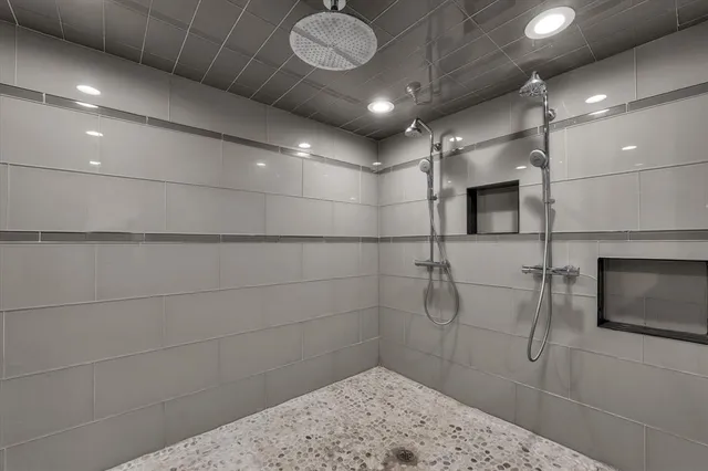 a bathroom with a shower