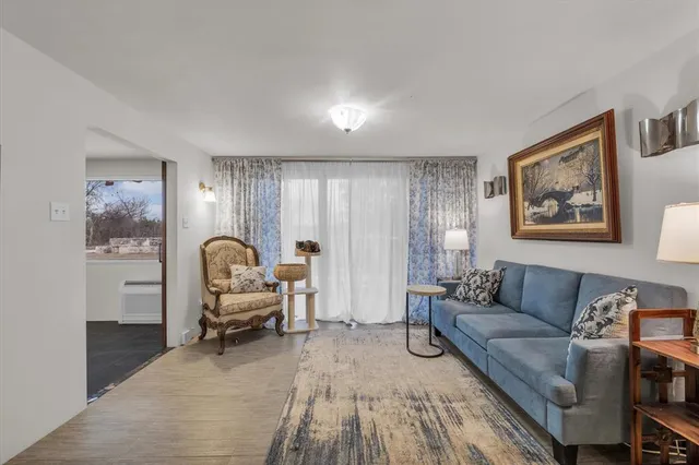 a living room with furniture and a couch