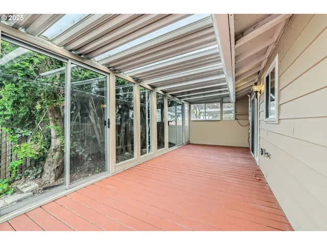 a view of backyard with green space