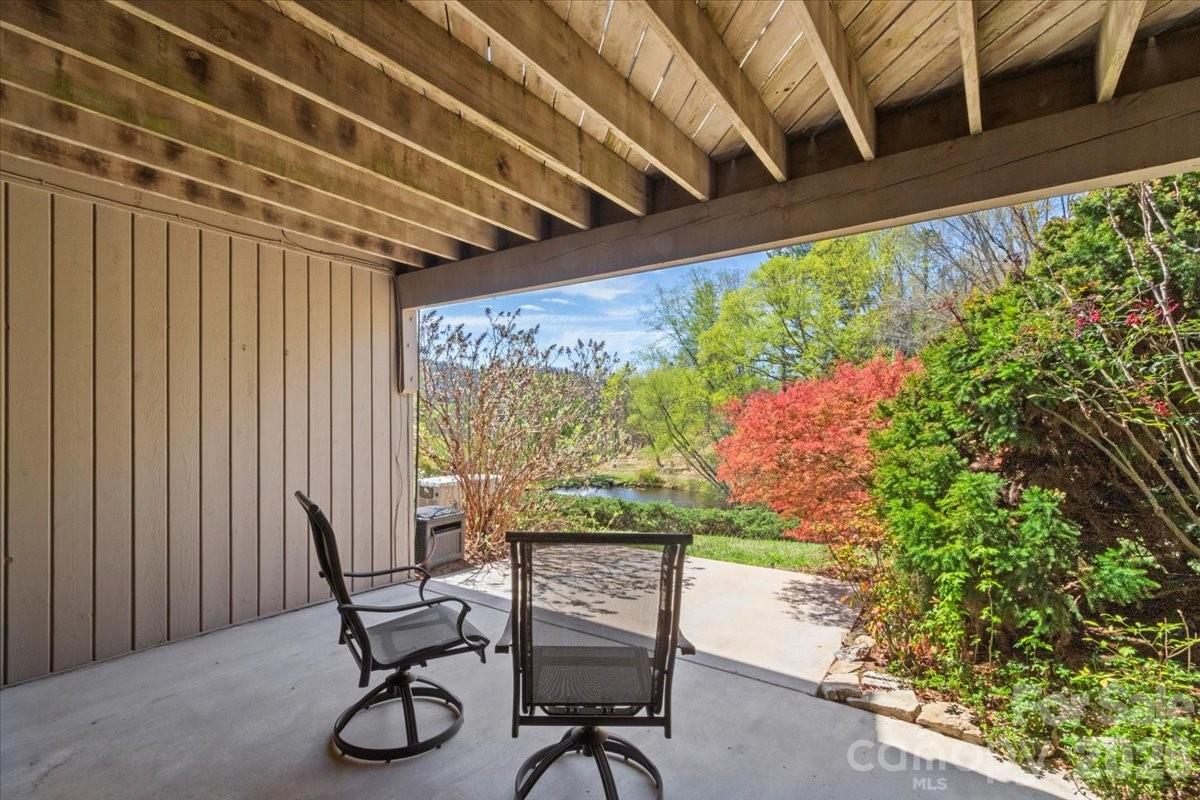 21 Ridge Terrace Asheville, NC 28804 - Photo 36 of 47 a patio with table and chairs and potted plants