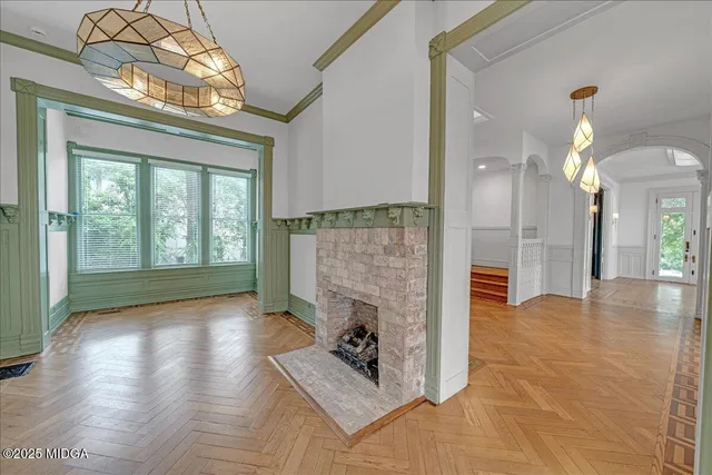 a front view of a garden