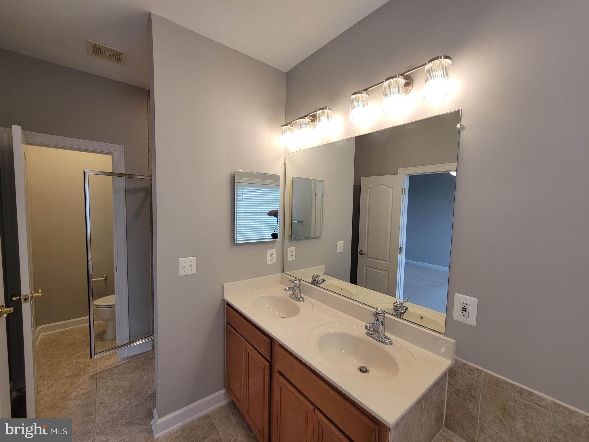 11837 Whitworth Cannon Lane Bristow, VA 20136 - Photo 48 of 63 a bathroom with a sink vanity and mirror