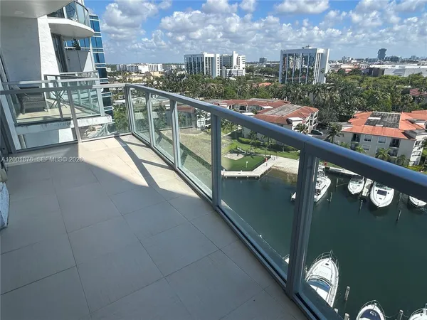a view of city from a balcony