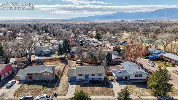 a view of city and mountain