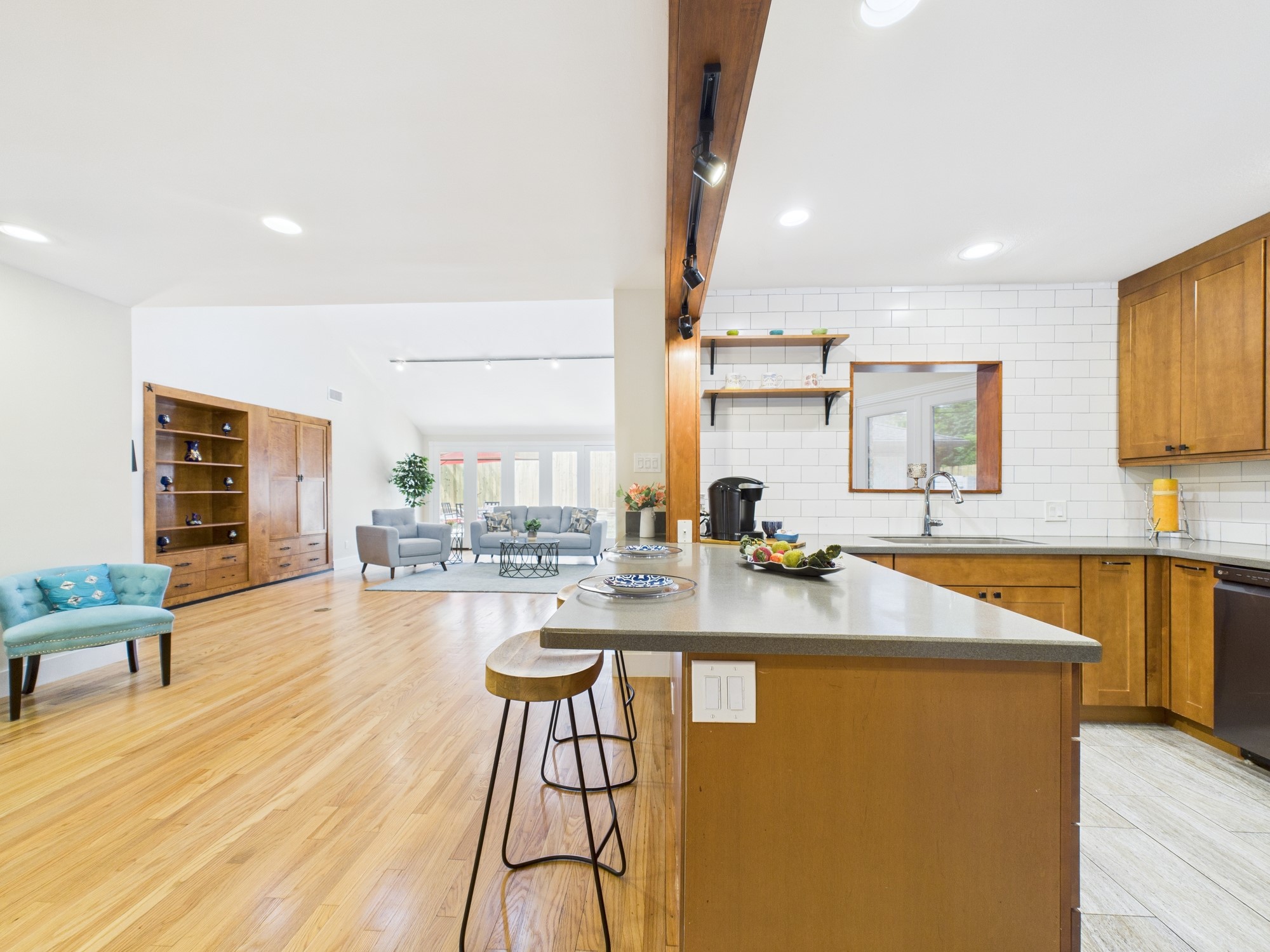 2432 Chimney Rock Road Houston, TX 77057 - Photo 11 of 43 a kitchen with sink and view of living room