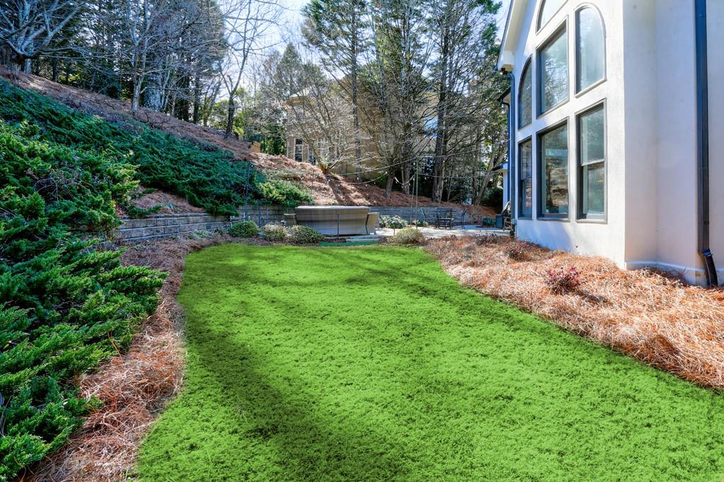 5940 Whitestone Lane Suwanee, GA 30024 - Photo 35 of 63 a view of a house with backyard and sitting area