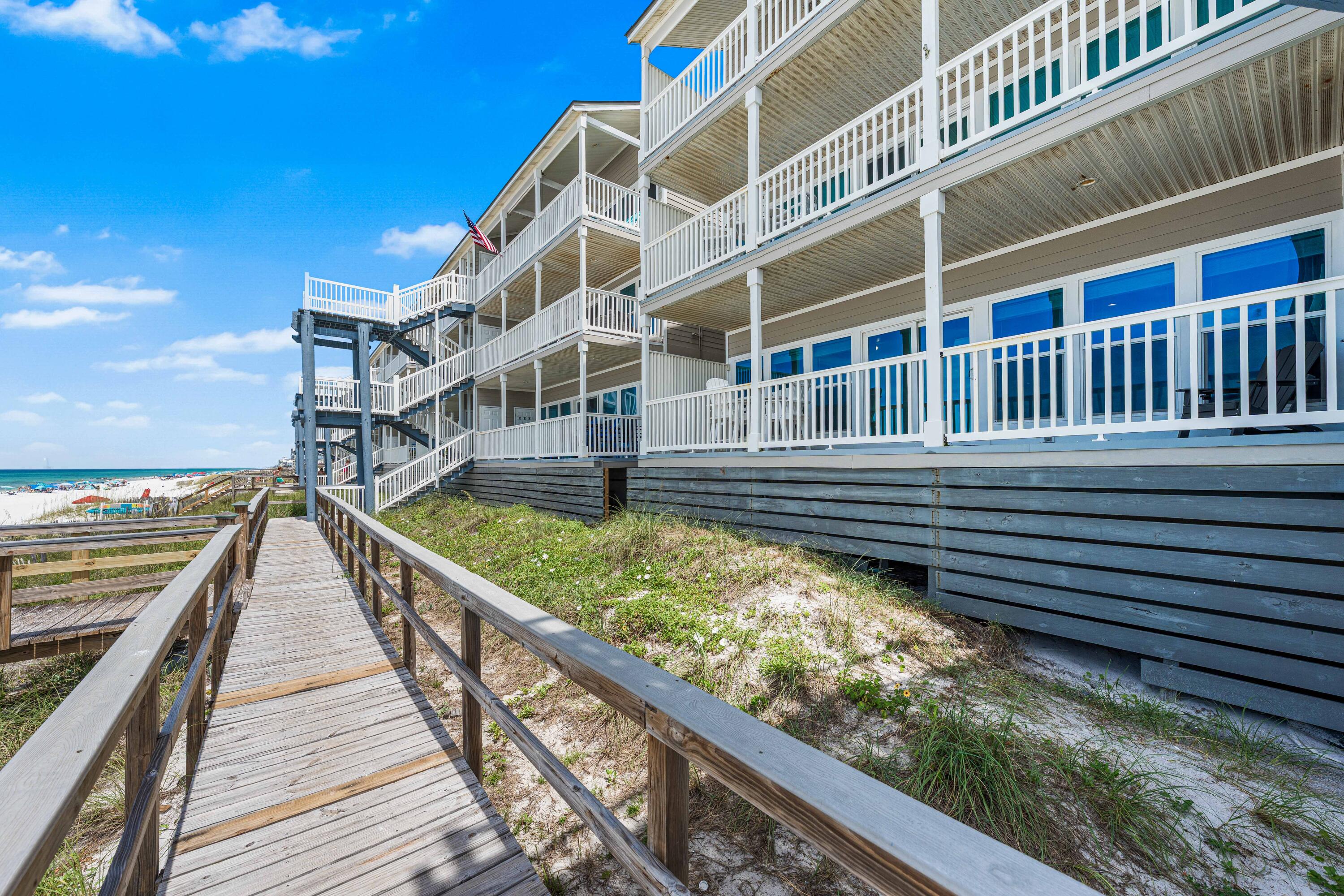 142 Beachside Drive, Unit 7 Santa Rosa Beach, FL 32459 - Photo 37 of 41 a view of balcony with wooden floor and fence