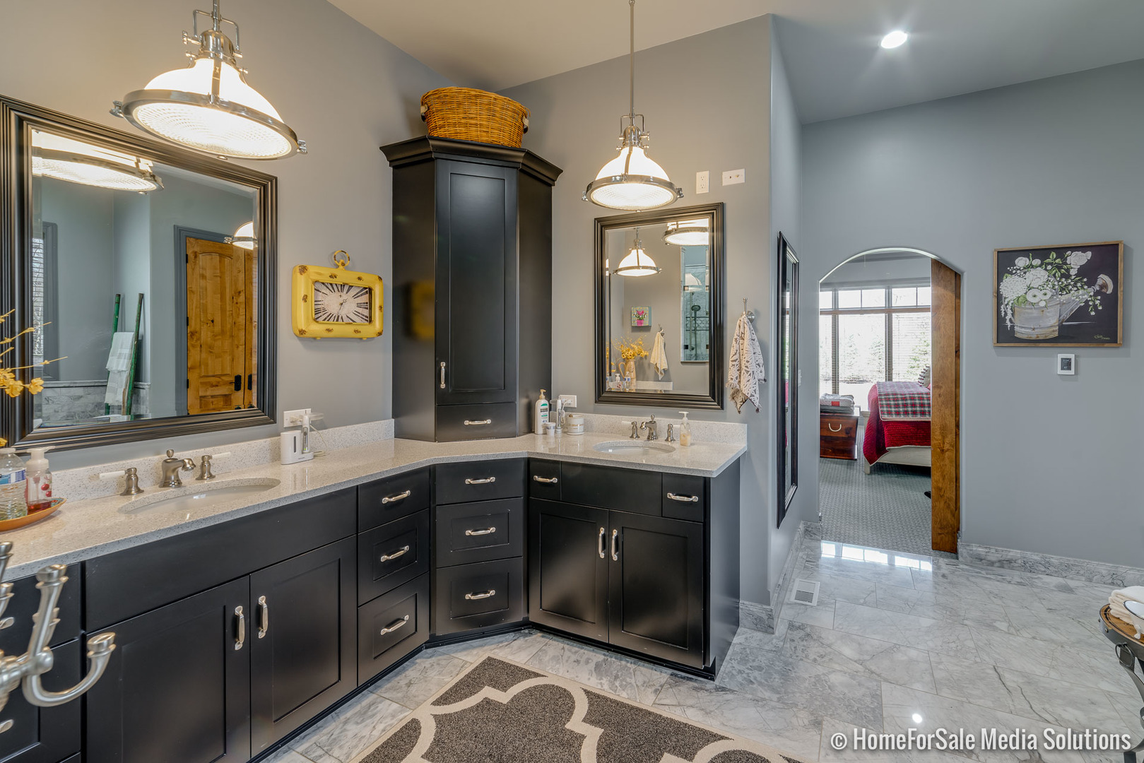 1051 Parkside Road Naperville, IL 60540 - Photo 31 of 52 a bathroom with a sink double vanity and a mirror