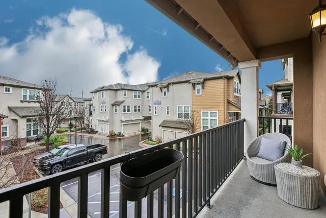 a city view from a balcony