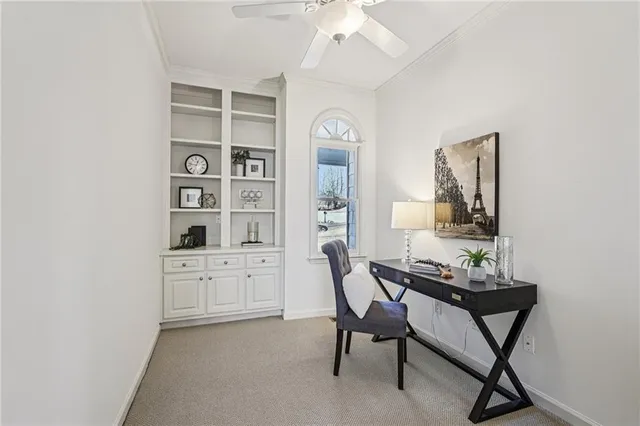 a spacious bathroom with double vanity and a shower