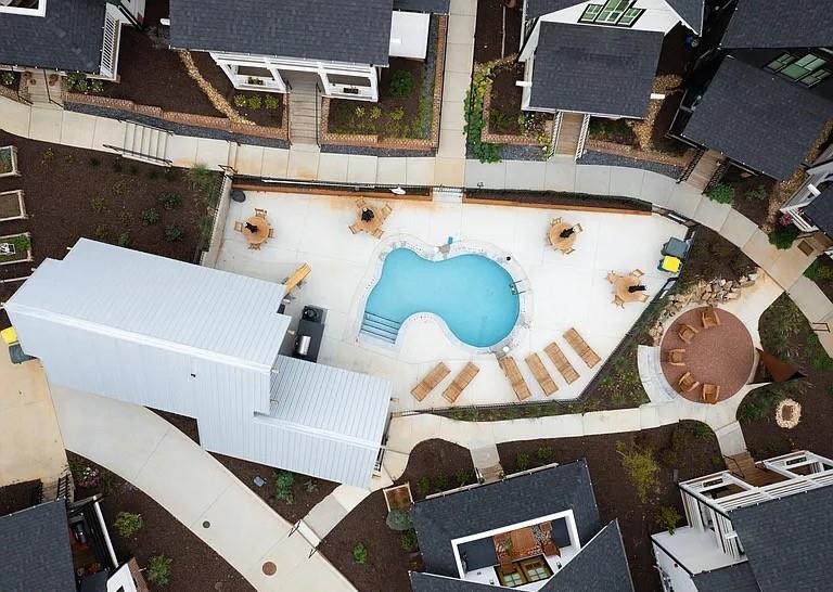1905 Galt Cmns Kennesaw, GA 30144 - Photo 26 of 28 an aerial view of a house with a swimming pool