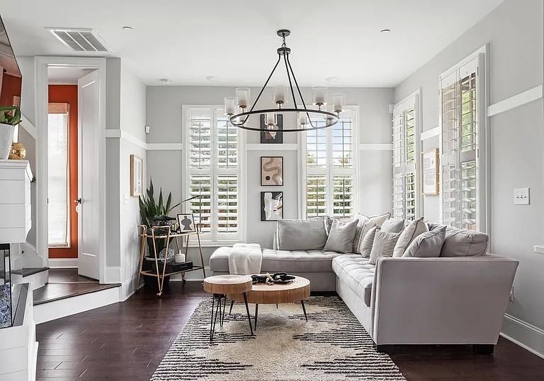1905 Galt Cmns Kennesaw, GA 30144 - Photo 8 of 28 a living room with furniture and a chandelier