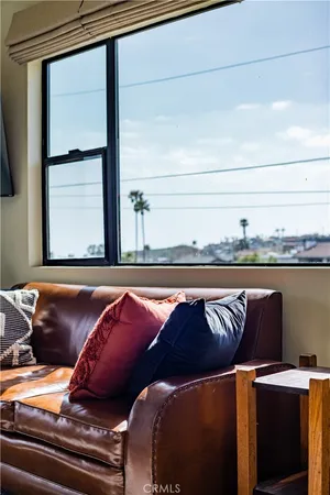 a close up of a couch in a kitchen