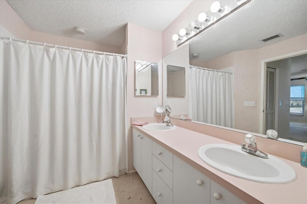 9338 Clearmeadow New Port Richey, FL 34655 - Photo 34 of 54 a bathroom with a double vanity sink and a mirror
