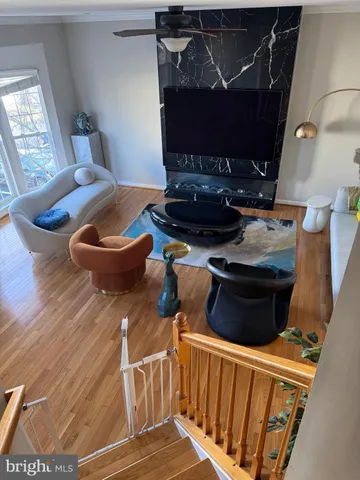 a view of entryway with wooden floor