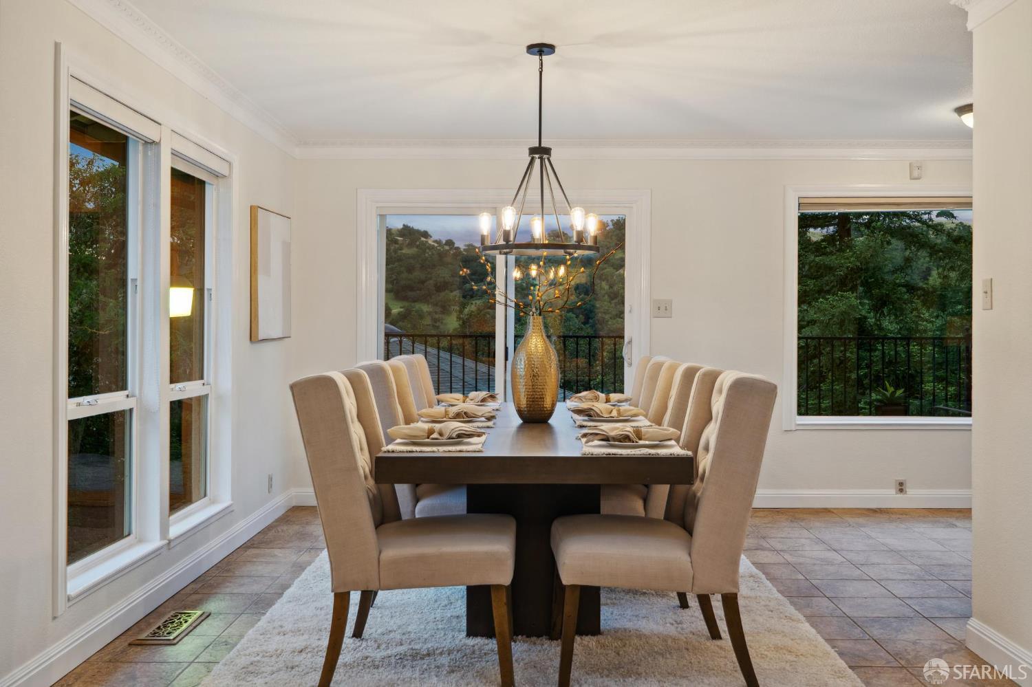 375 Montecillo Drive Walnut Creek, CA 94595 - Photo 71 of 79 a view of a dining room with furniture window and outside view