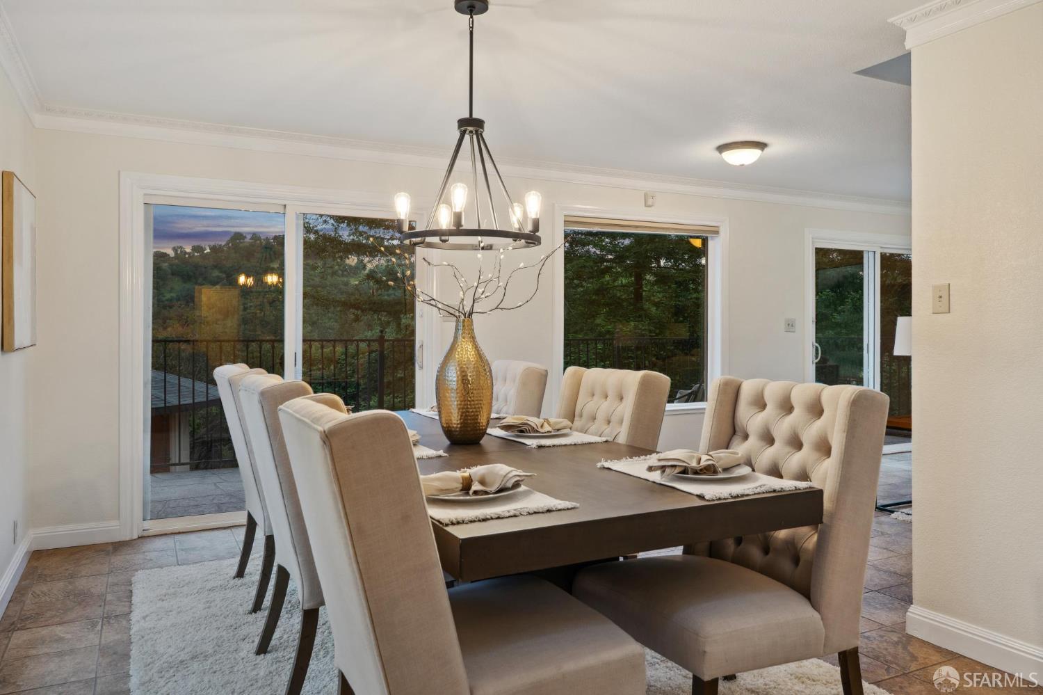 375 Montecillo Drive Walnut Creek, CA 94595 - Photo 72 of 79 a view of a dining room with furniture window and outside view