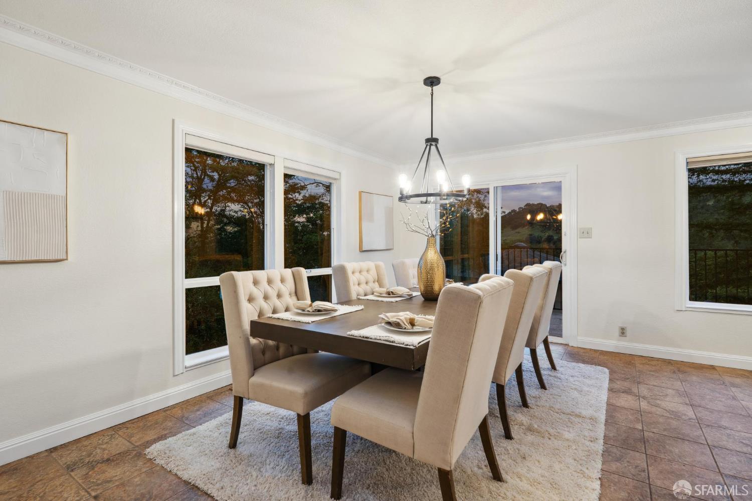 375 Montecillo Drive Walnut Creek, CA 94595 - Photo 73 of 79 a view of a dining room with furniture window and outside view