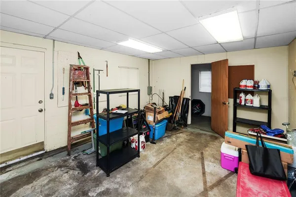 a bedroom with furniture and toys