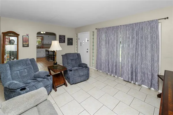 a living room with furniture