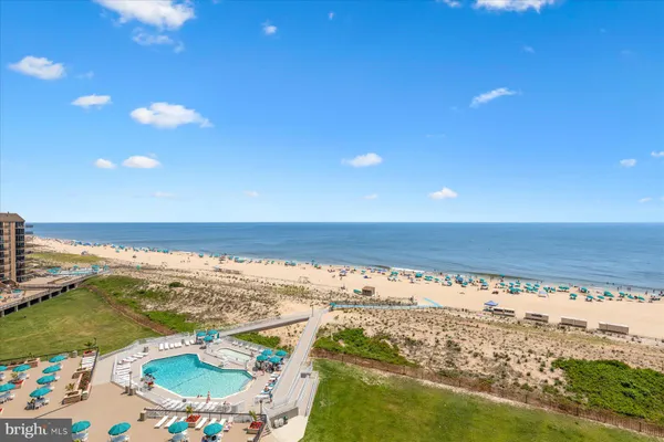 a view of an ocean from a building