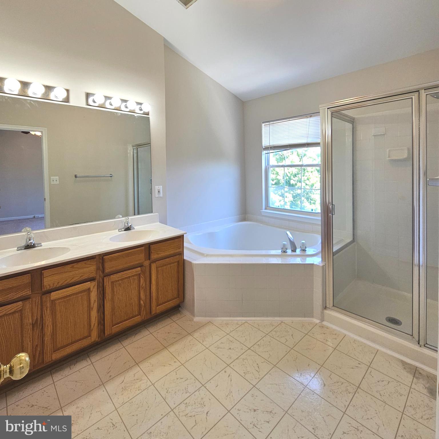 21674 Frame Square Broadlands, VA 20148 - Photo 28 of 43 a spacious bathroom with a double vanity sink mirror and a bathtub