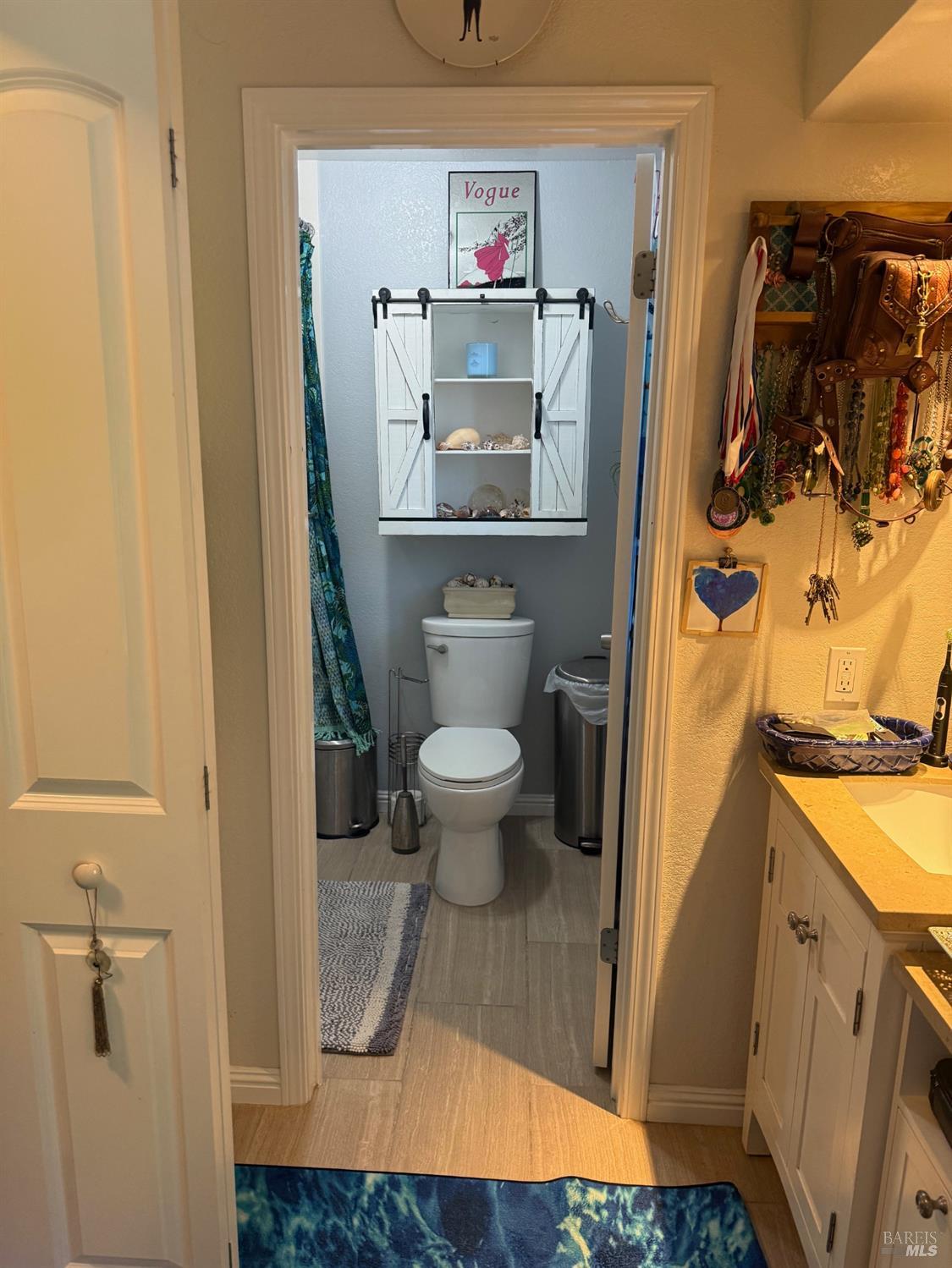 2813 Beth Court Santa Rosa, CA 95403 - Photo 16 of 24 a bathroom with a toilet and a shower curtain
