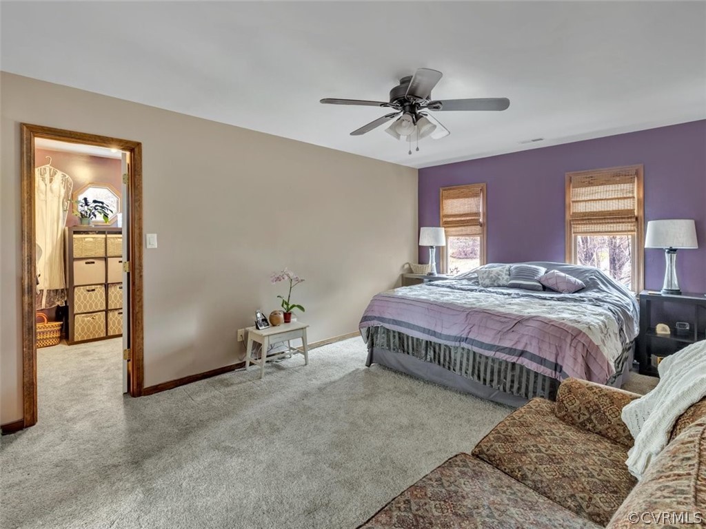 7612 Genuine Risk Lane Midlothian, VA 23112 - Photo 18 of 30 Spacious Primary Bedroom with New Carpet, Ceiling