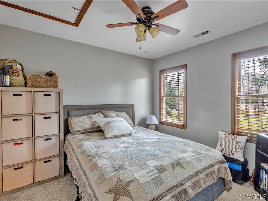7612 Genuine Risk Lane Midlothian, VA 23112 - Photo 21 of 30 Bedroom #2 with New Carpet and Ceiling Fan with Li