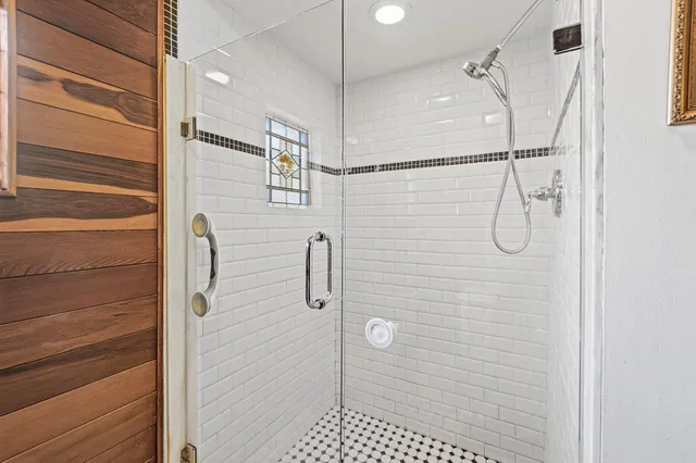 a bathroom with a shower
