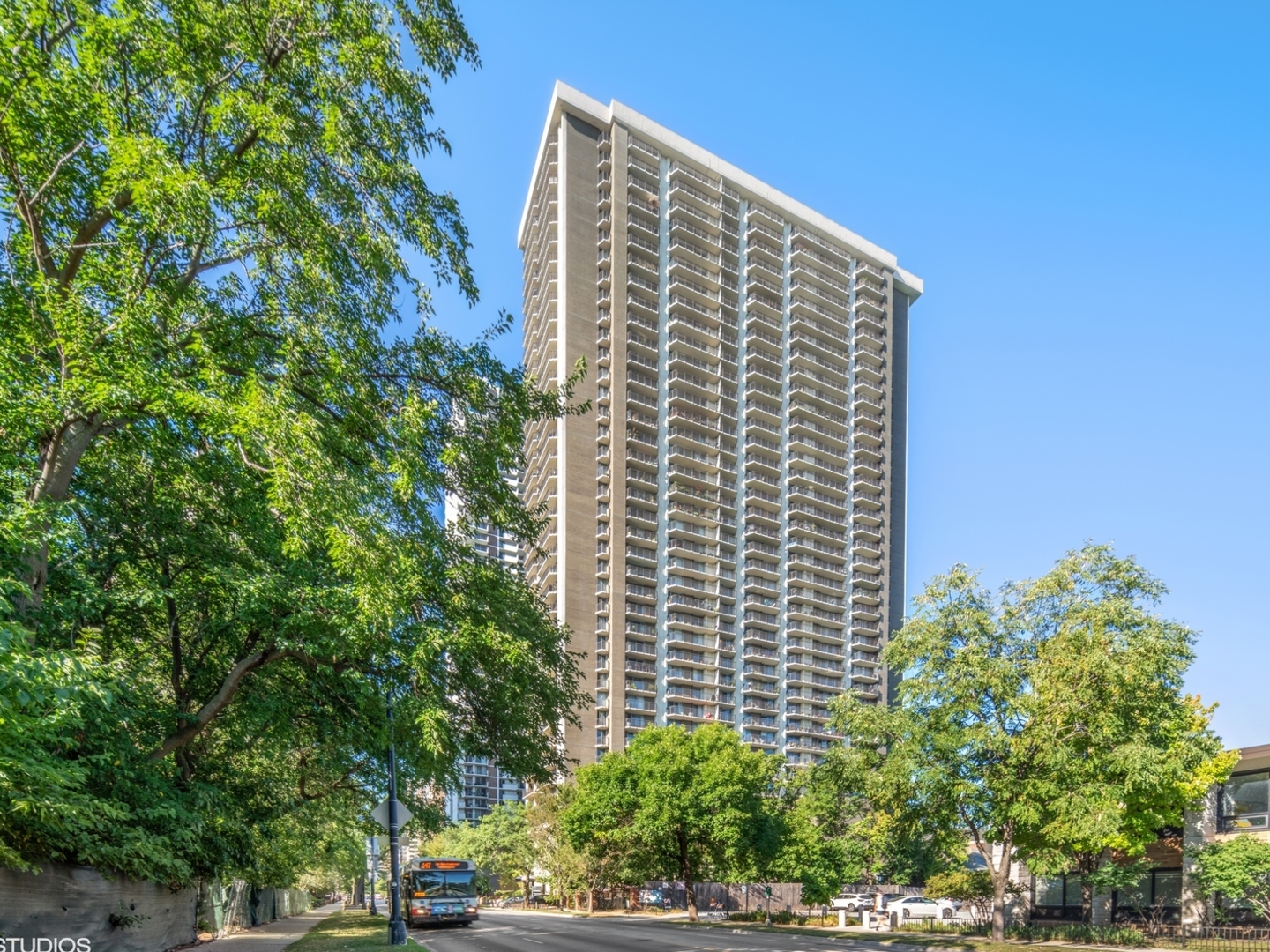 a front view of a building