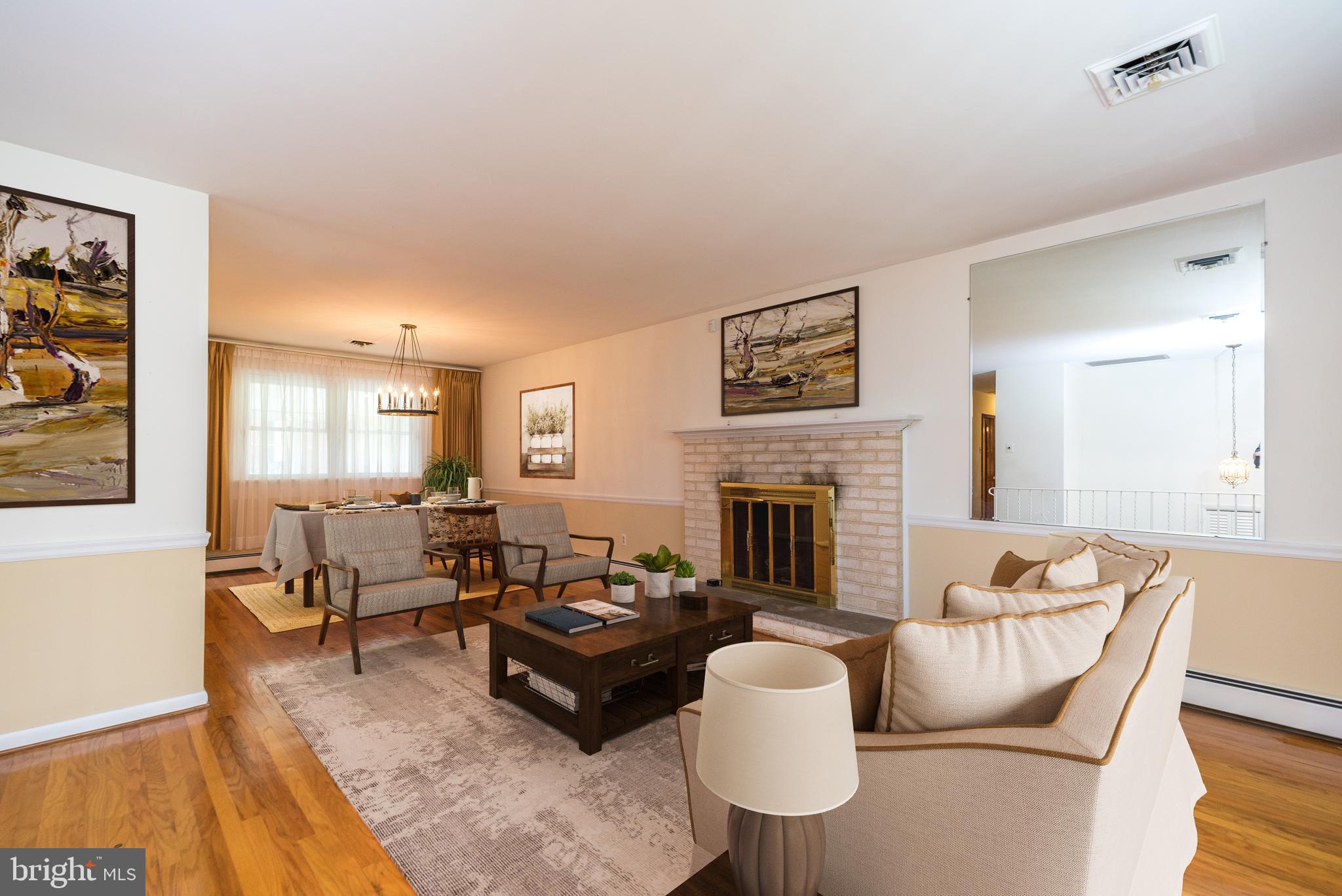 1624 Dogwood Road Flourtown, PA 19031 - Photo 4 of 22 Spacious Living Room , gas fireplace with mantle.