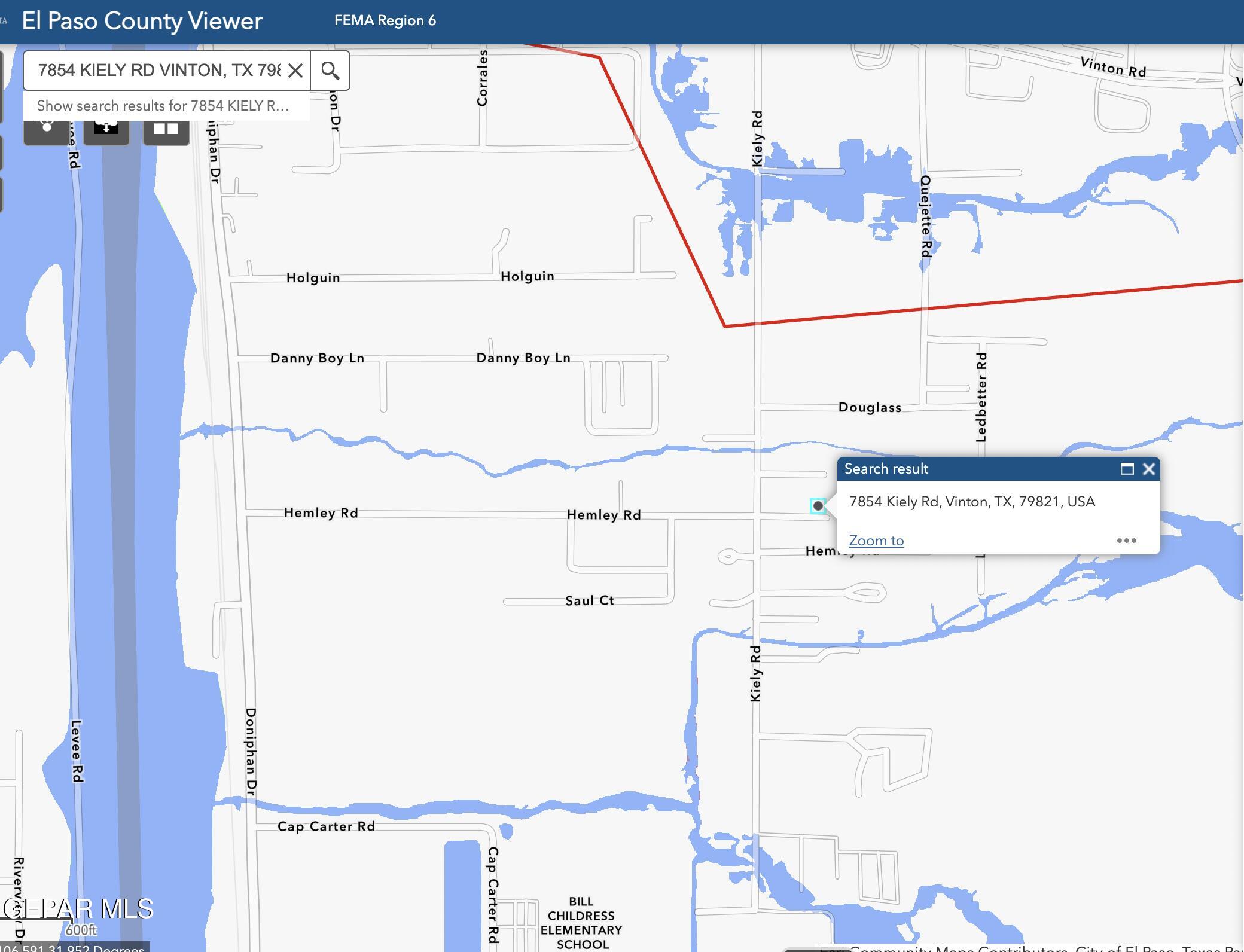 7854 Kiely Road Vinton, TX 79821 - Photo 13 of 14 Flood Zones map
