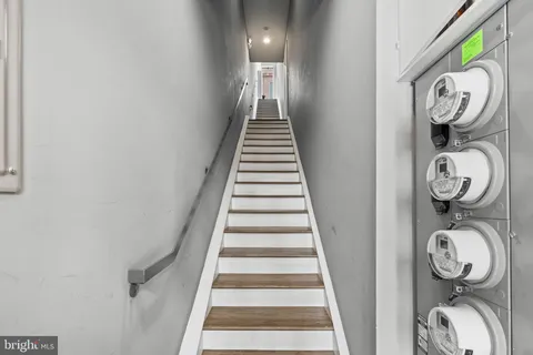 a view of entryway with wooden floor