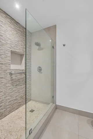 a bathroom with a shower