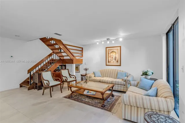 a living room with furniture