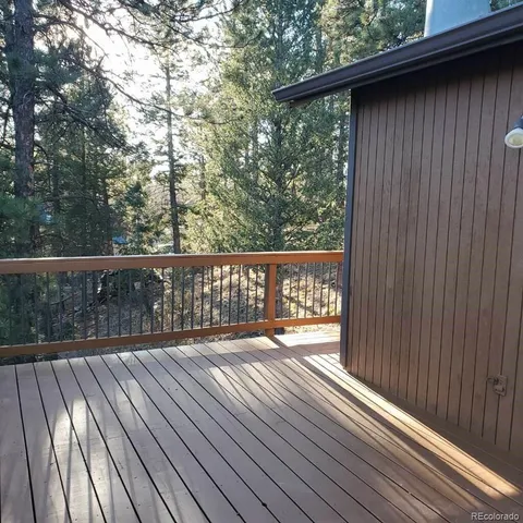 a view of deck with wooden floor