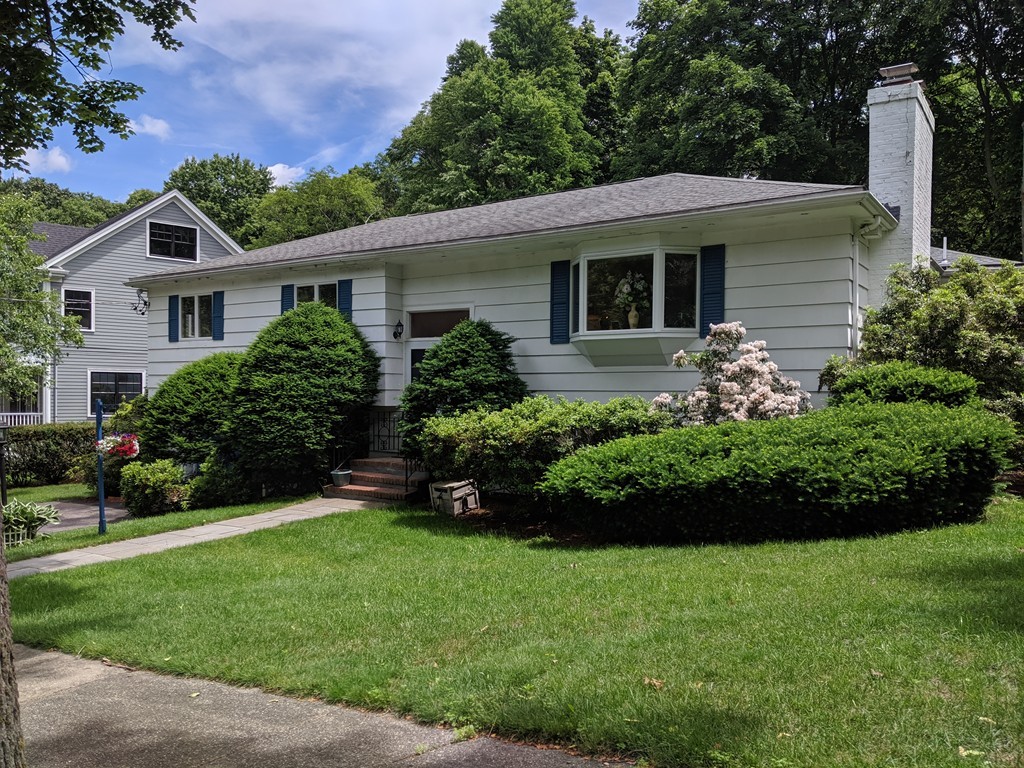 a view of a house with a garden