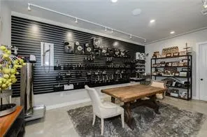 a room with wine cabinets