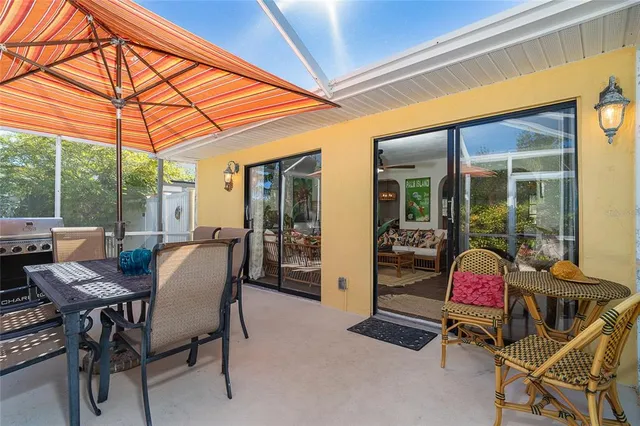 a view of swimming pool from a garden