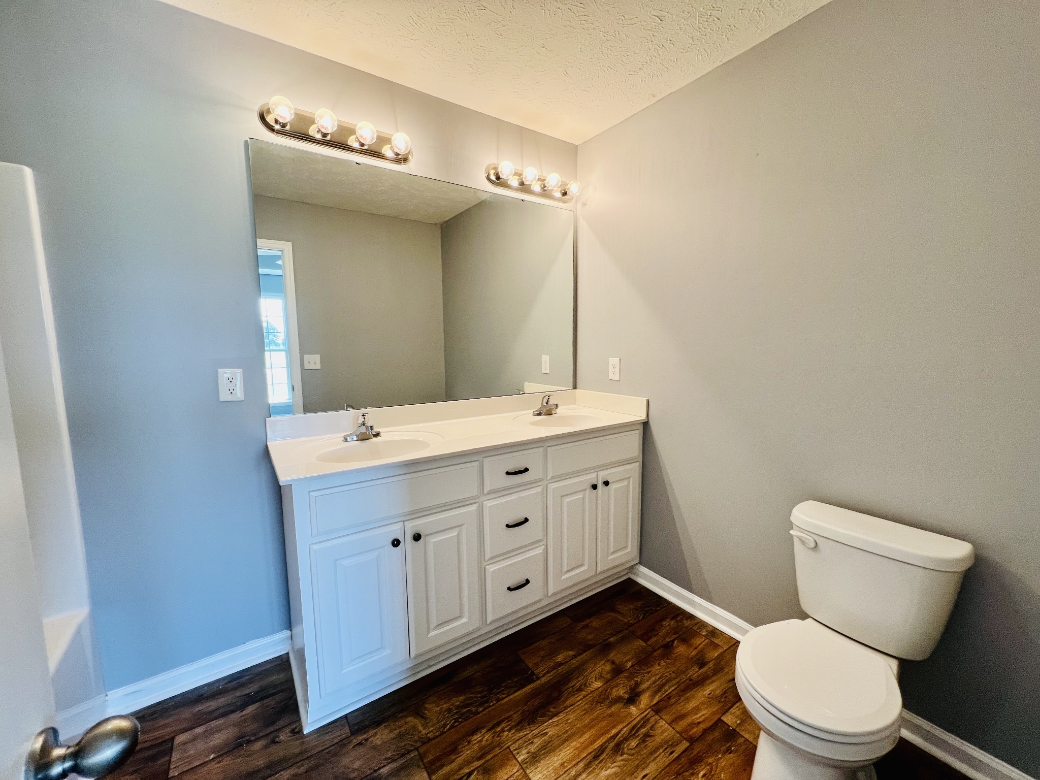 4560 Fall River Road Pulaski, TN 38478 - Photo 15 of 28 a bathroom with a double vanity sink mirror and toilet