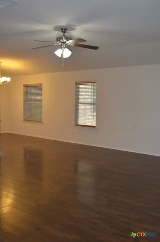 a view of a livingroom with a window