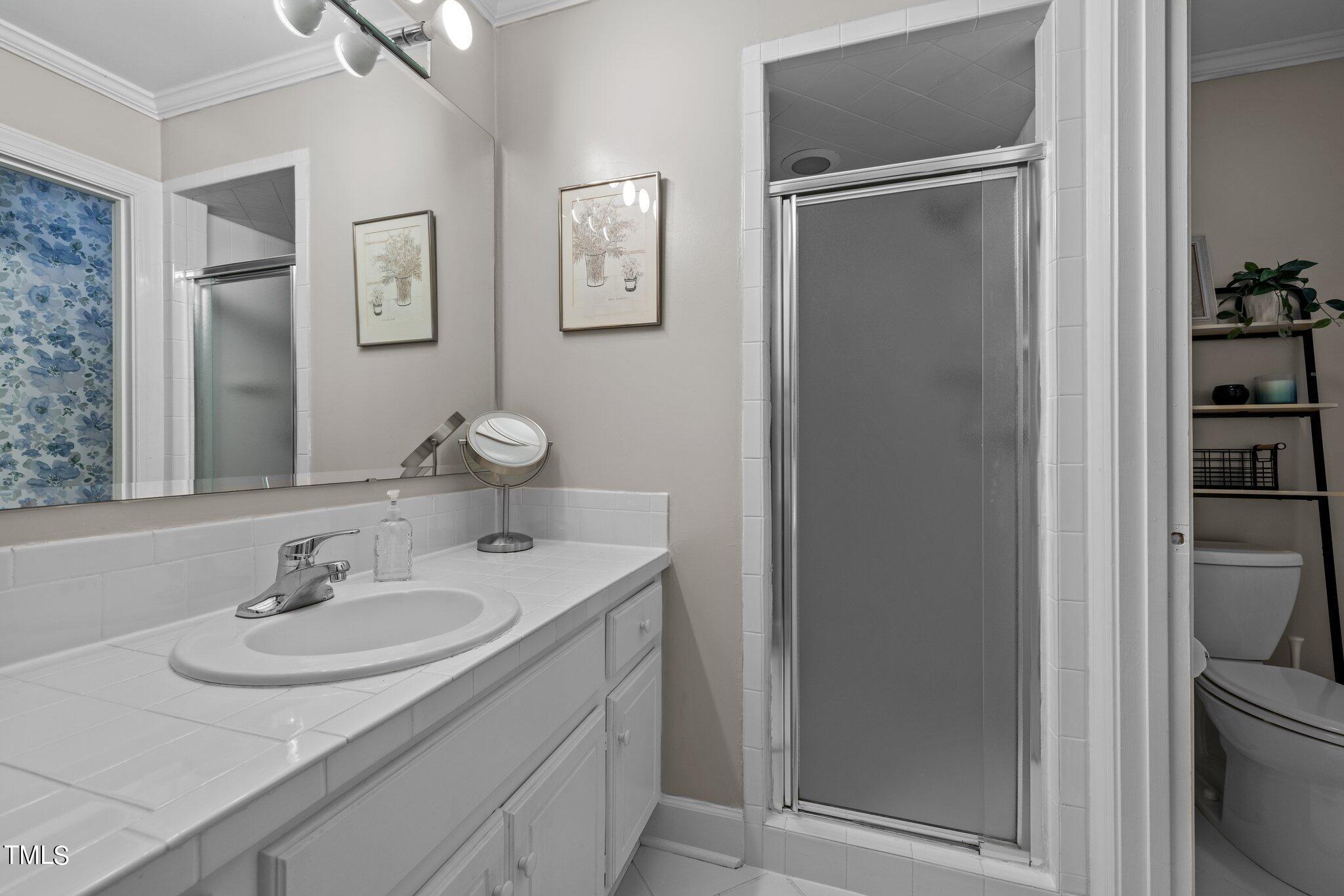 7916 Hilburn Drive Raleigh, NC 27613 - Photo 15 of 24 a bathroom with a sink toilet and shower
