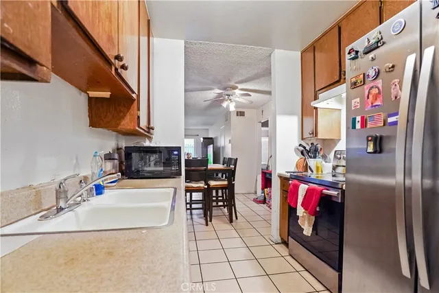 a bedroom with a bed and furniture