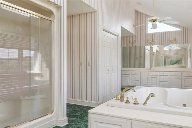 a porch with wooden floor