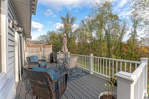 a view of a balcony with a swing