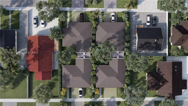 an aerial view of a house